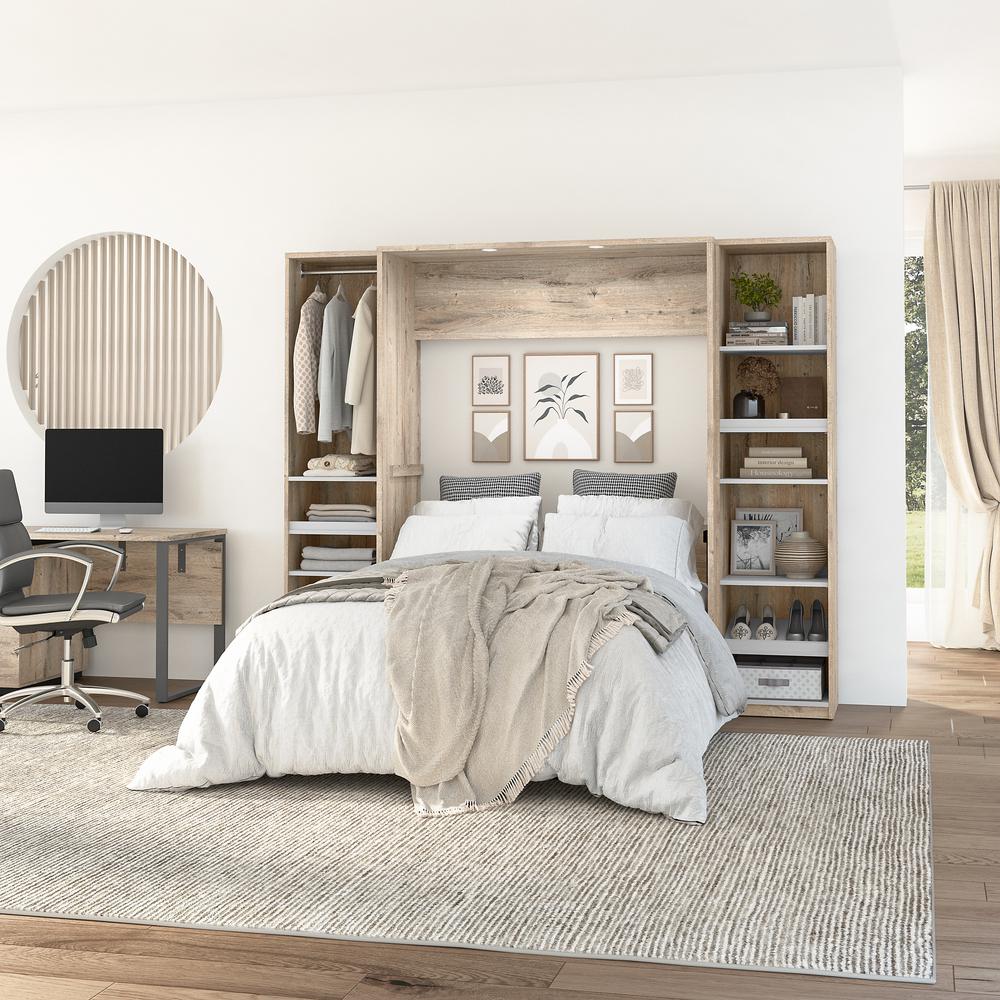 Cielo Full Murphy Bed with 2 Narrow Closet Organizers (99W). Picture 2