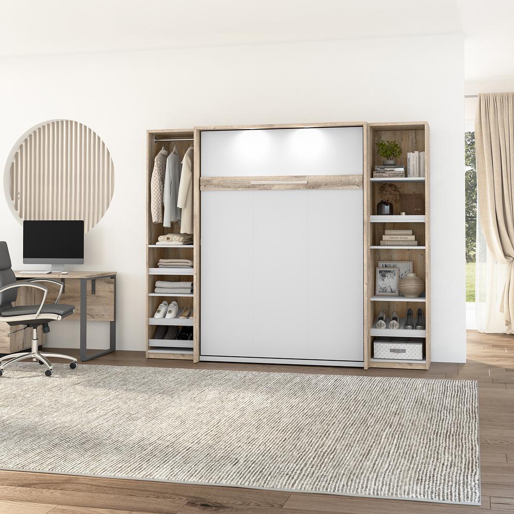 Cielo Full Murphy Bed with 2 Narrow Closet Organizers (99W). Picture 3