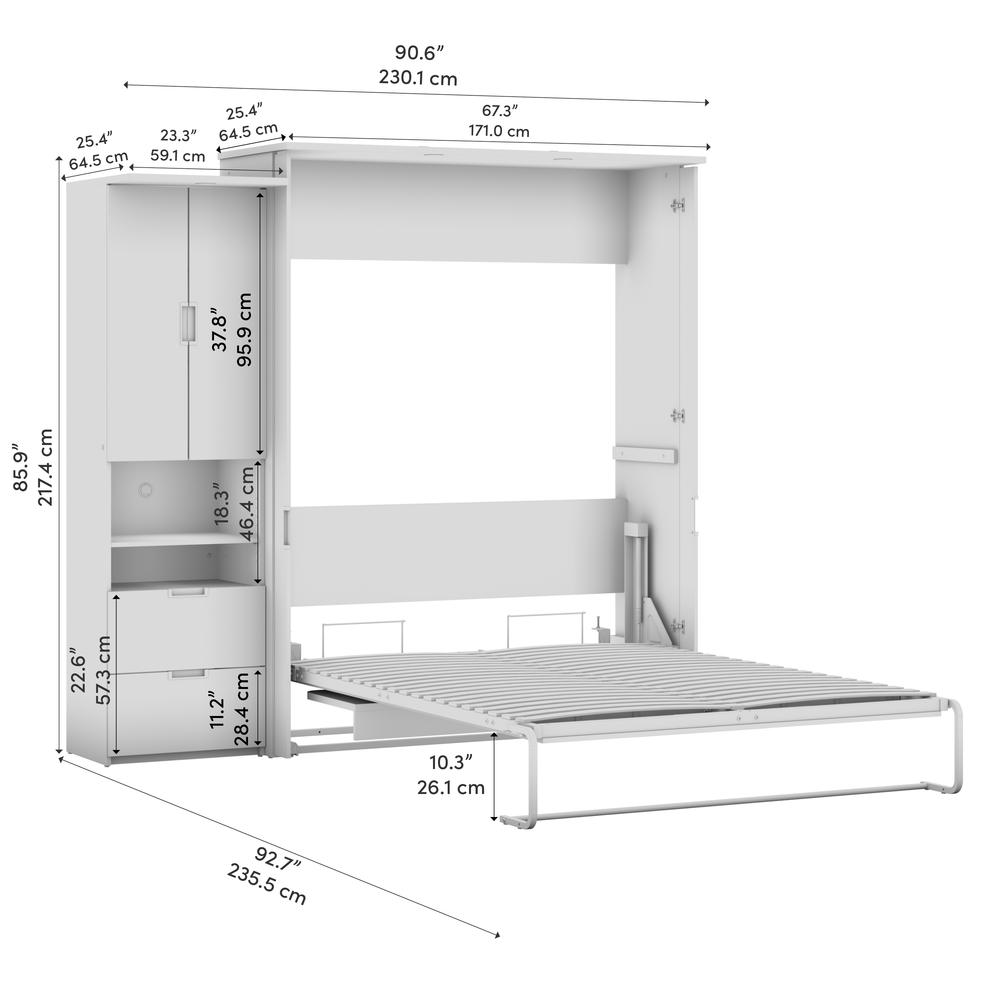 Lumina Queen Murphy Bed with Desk and Storage Cabinet (91W). Picture 7