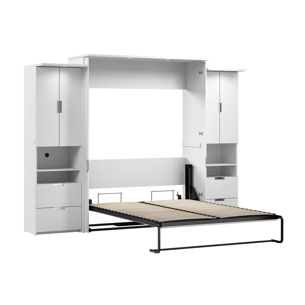 Lumina Queen Murphy Bed with Desk and 2 Storage Cabinets (114W). Picture 2
