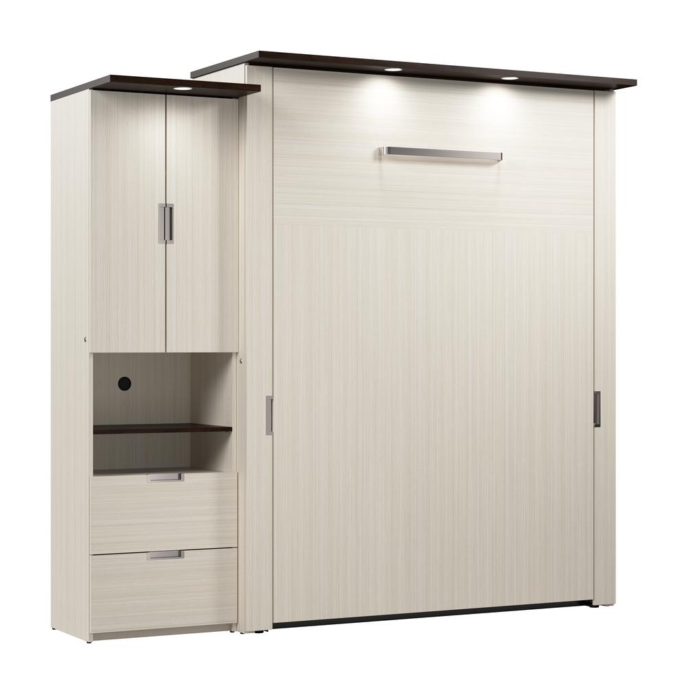 Lumina Queen Murphy Bed with Storage Cabinet (91W). Picture 1