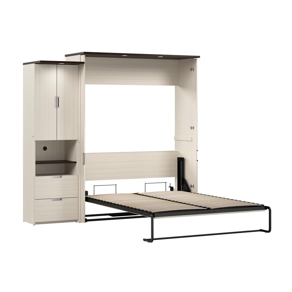 Lumina Queen Murphy Bed with Storage Cabinet (91W). Picture 3