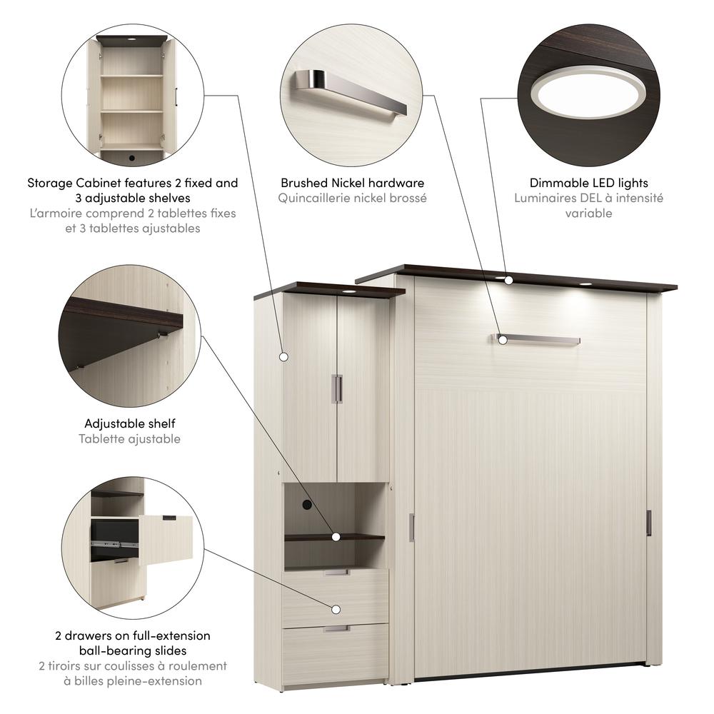 Lumina Queen Murphy Bed with Storage Cabinet (91W). Picture 2