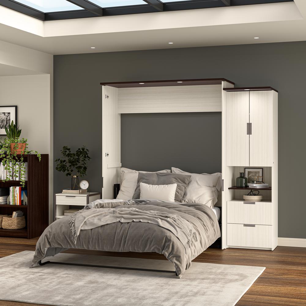 Lumina Queen Murphy Bed with Storage Cabinet (91W). Picture 11