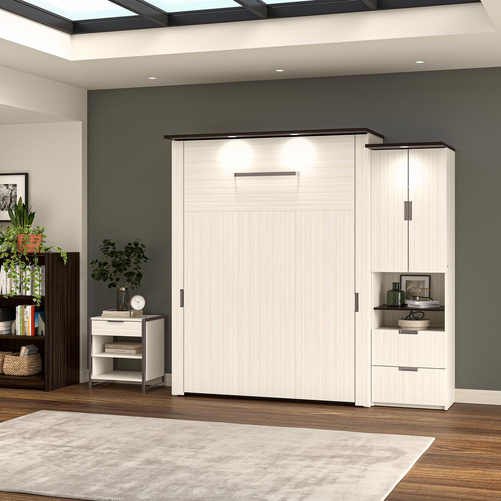 Lumina Queen Murphy Bed with Storage Cabinet (91W). Picture 12