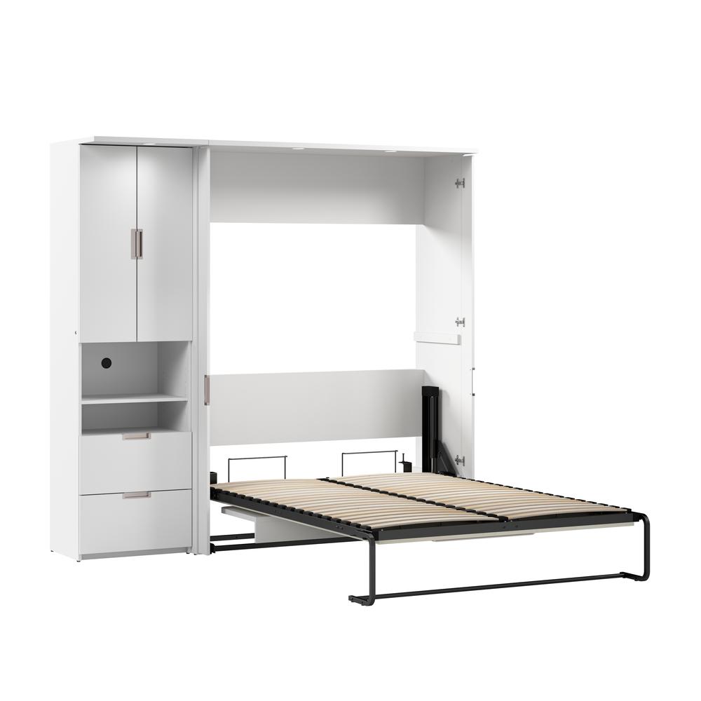 Lumina Full Murphy Bed with Desk and Storage Cabinet (84W). Picture 2