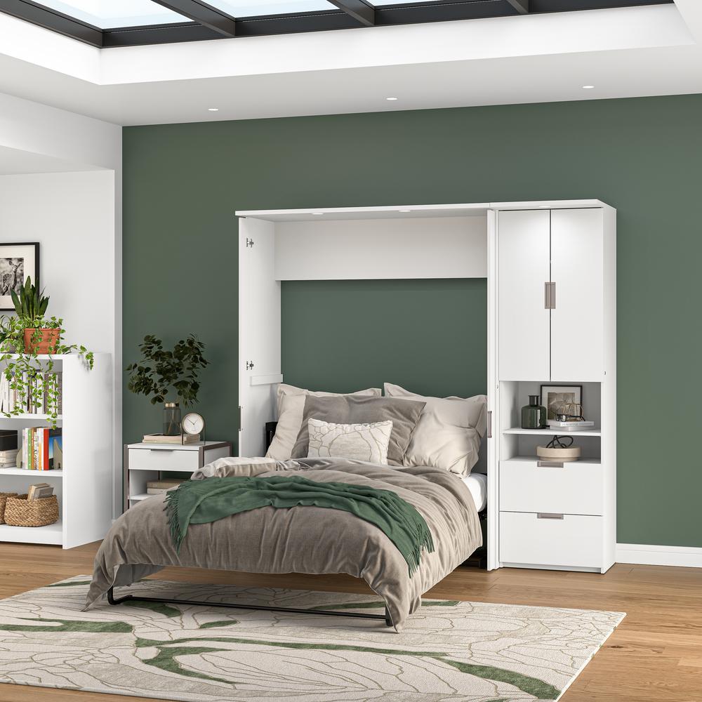 Lumina Full Murphy Bed with Desk and Storage Cabinet (84W). Picture 11