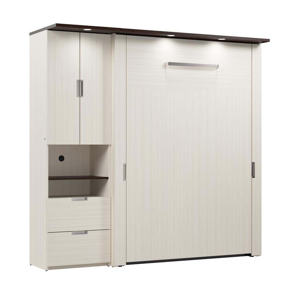 Lumina Full Murphy Bed with Storage Cabinet (84W). Picture 1