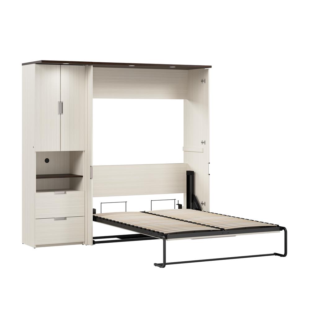 Lumina Full Murphy Bed with Storage Cabinet (84W). Picture 2