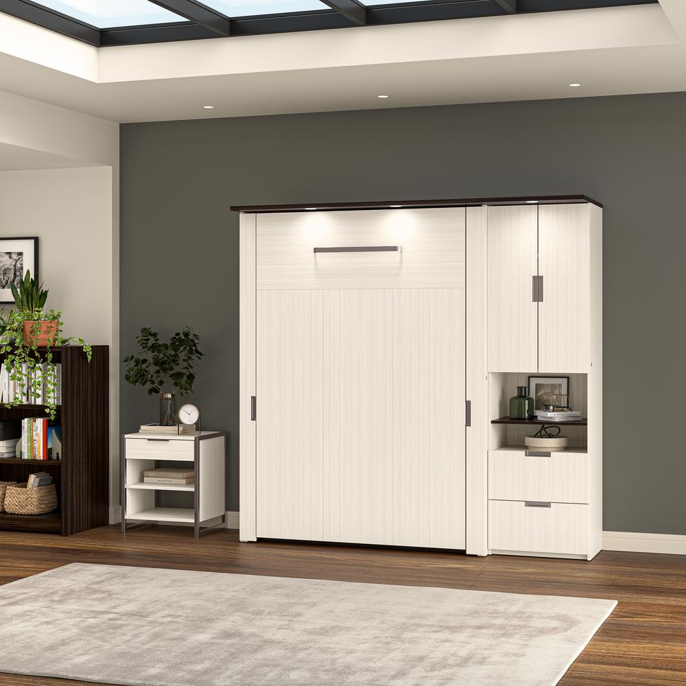 Lumina Full Murphy Bed with Storage Cabinet (84W). Picture 12