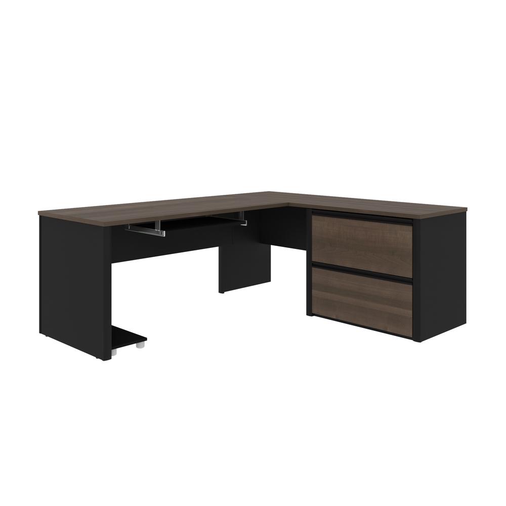 72W L-Shaped Desk with Lateral File Cabinet. Picture 2