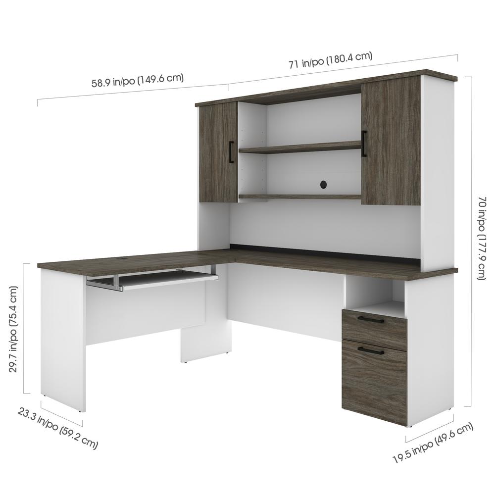 L-Shaped Desk with Hutch. Picture 5