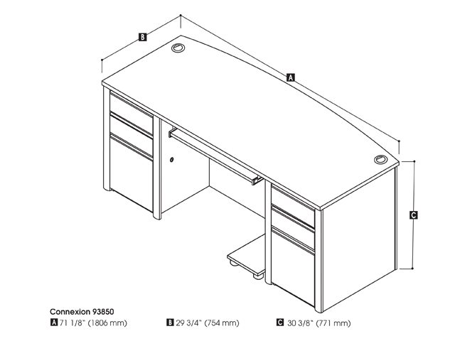 72W Executive Desk. Picture 3