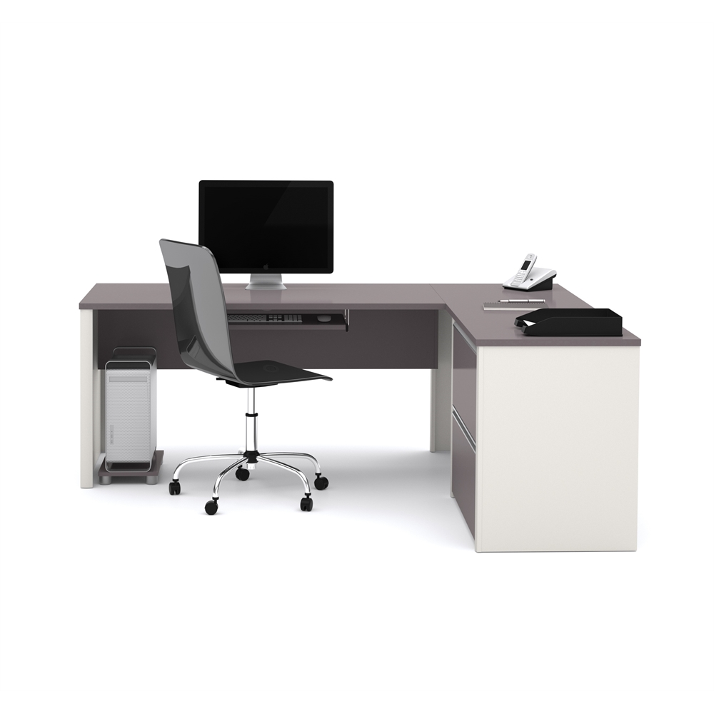 72W L-Shaped Desk with Lateral File Cabinet. Picture 3