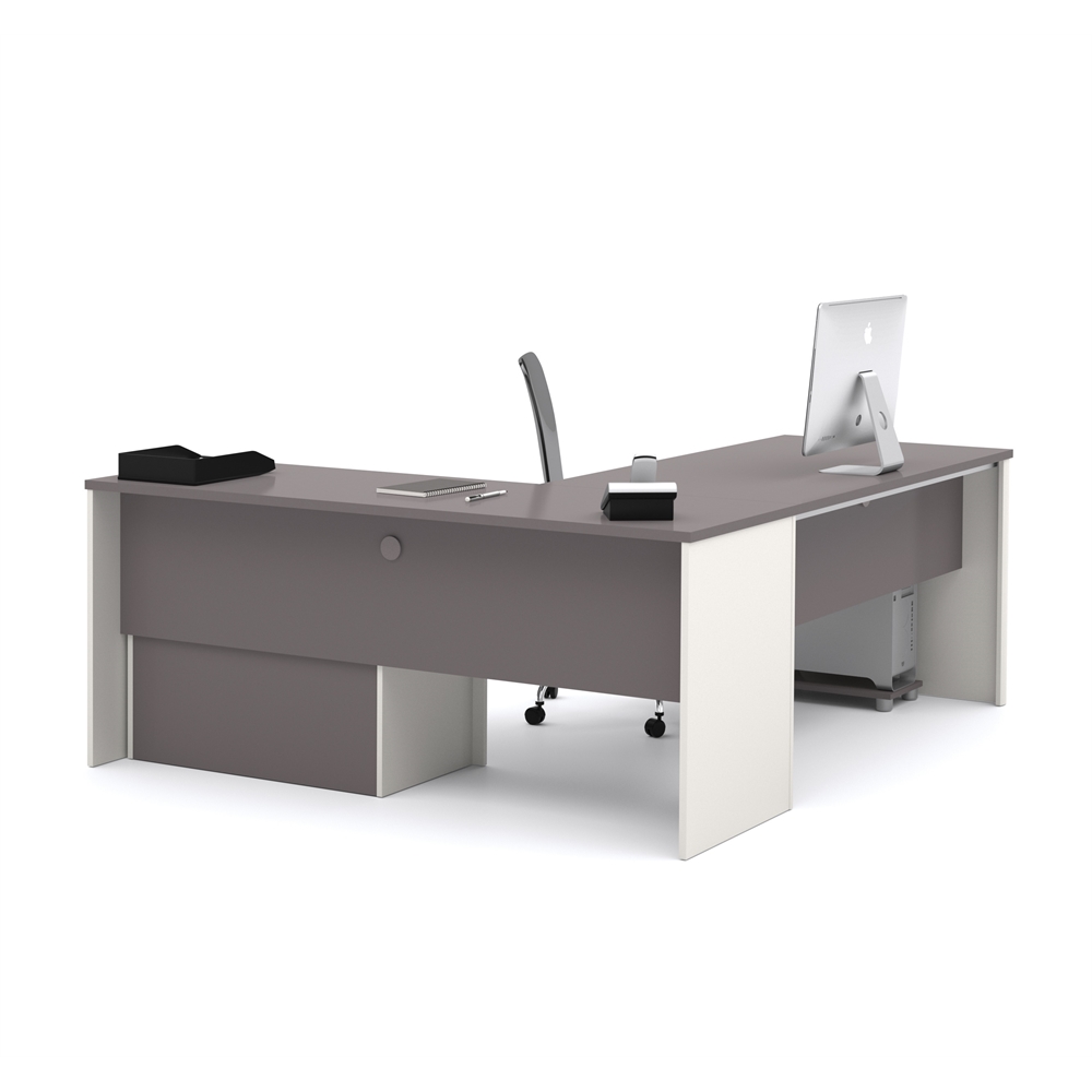 72W L-Shaped Desk with Lateral File Cabinet. Picture 1