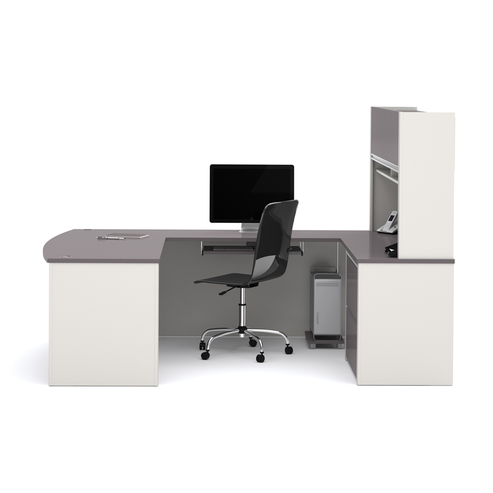 72W U-Shaped Executive Desk with Lateral File Cabinet and Hutch. Picture 2