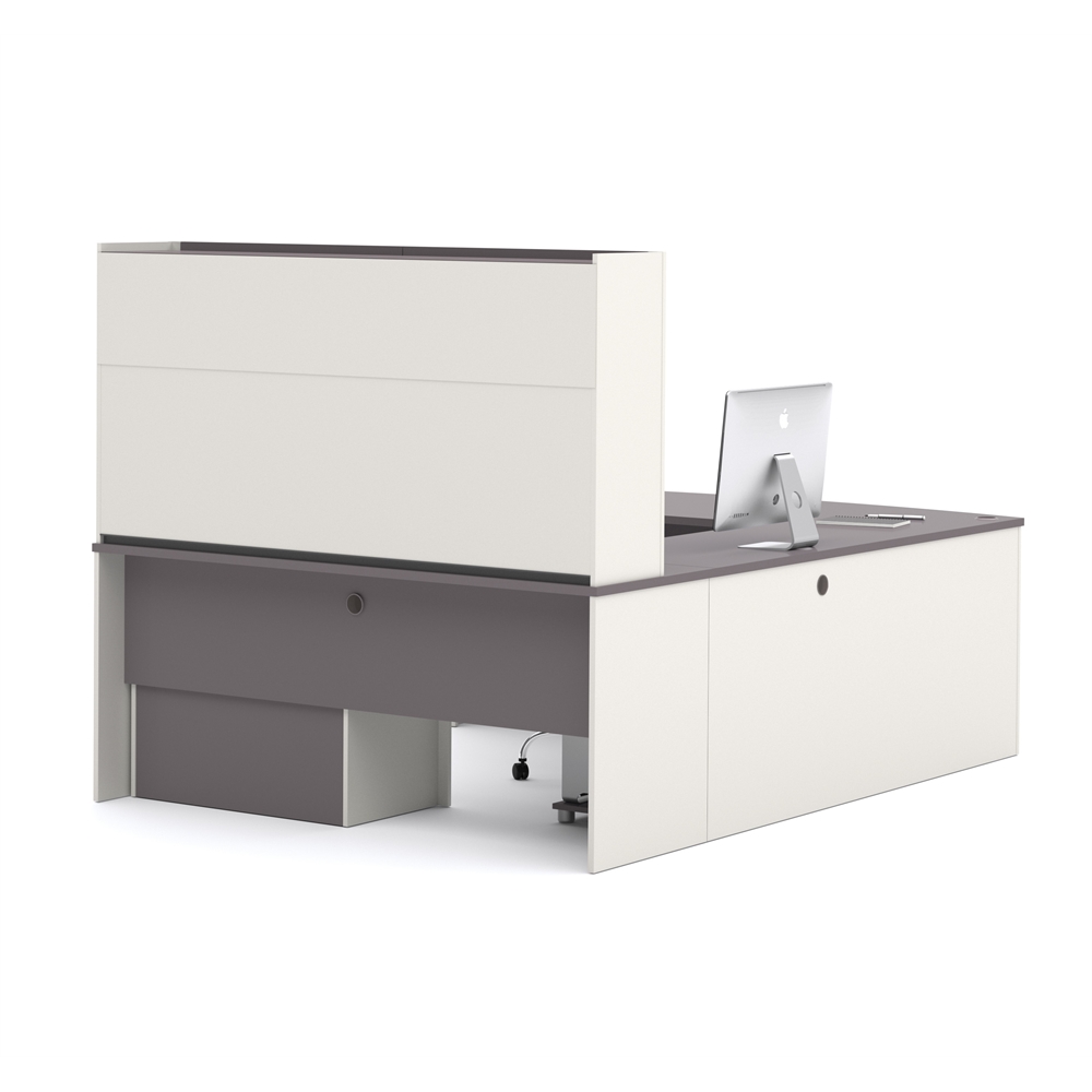 72W U-Shaped Executive Desk with Lateral File Cabinet and Hutch. Picture 3