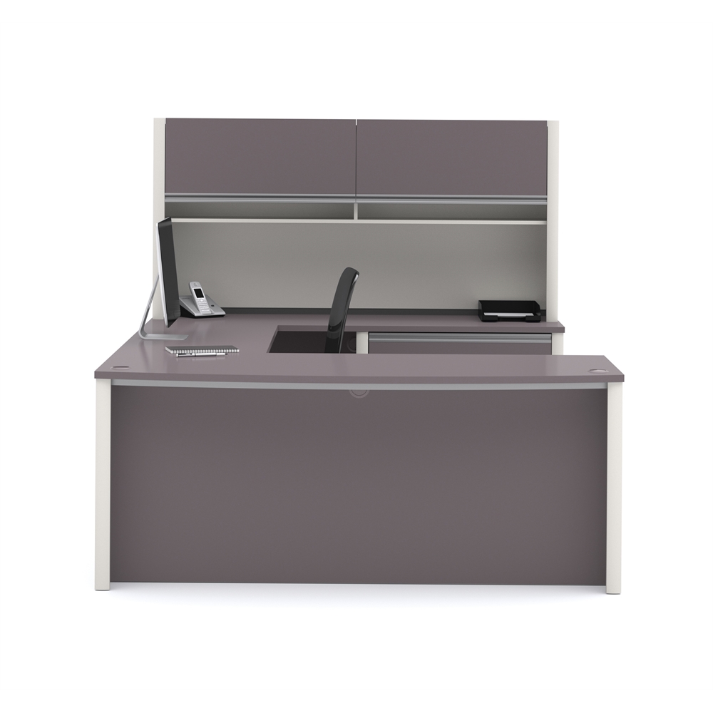 72W U-Shaped Executive Desk with Lateral File Cabinet and Hutch. Picture 4