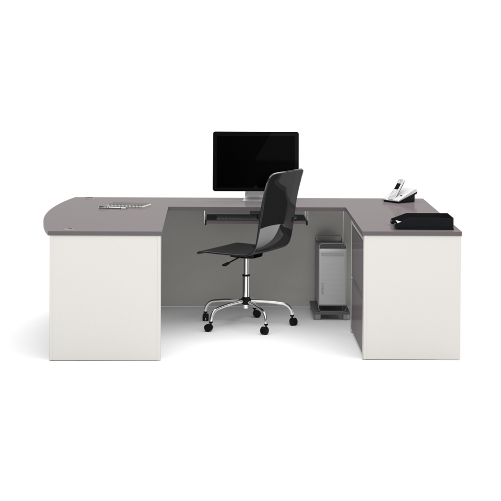 72W U-Shaped Executive Desk with Lateral File Cabinet. Picture 2