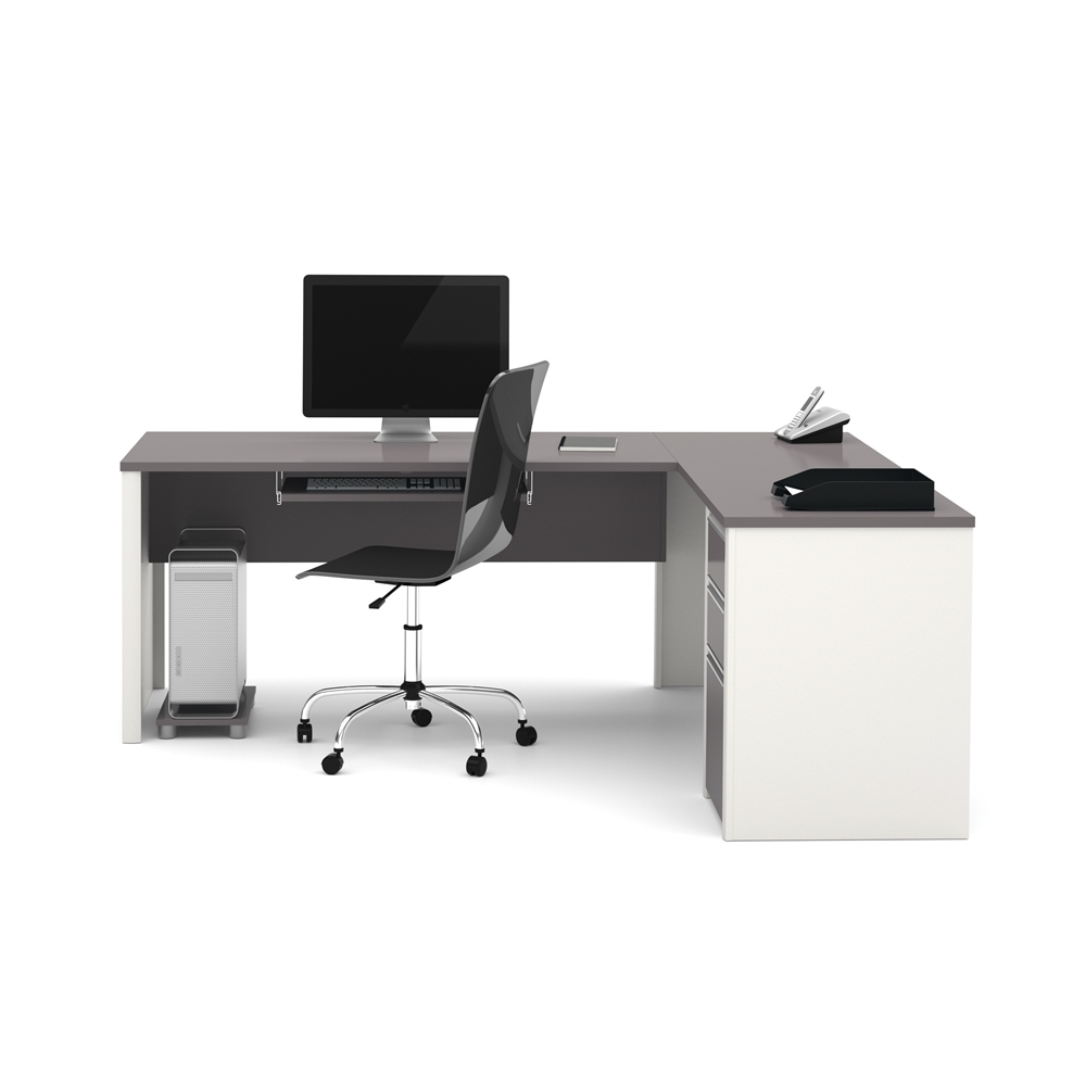 72W L-Shaped Desk with Pedestal. Picture 2