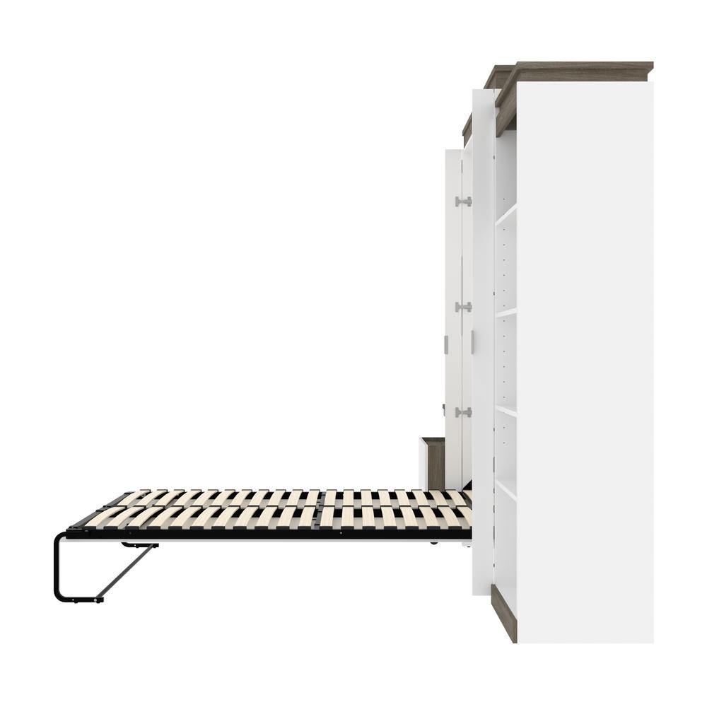 Queen Murphy Bed with Shelves and Storage Cabinet with Fold-Out Desk (126W). Picture 10