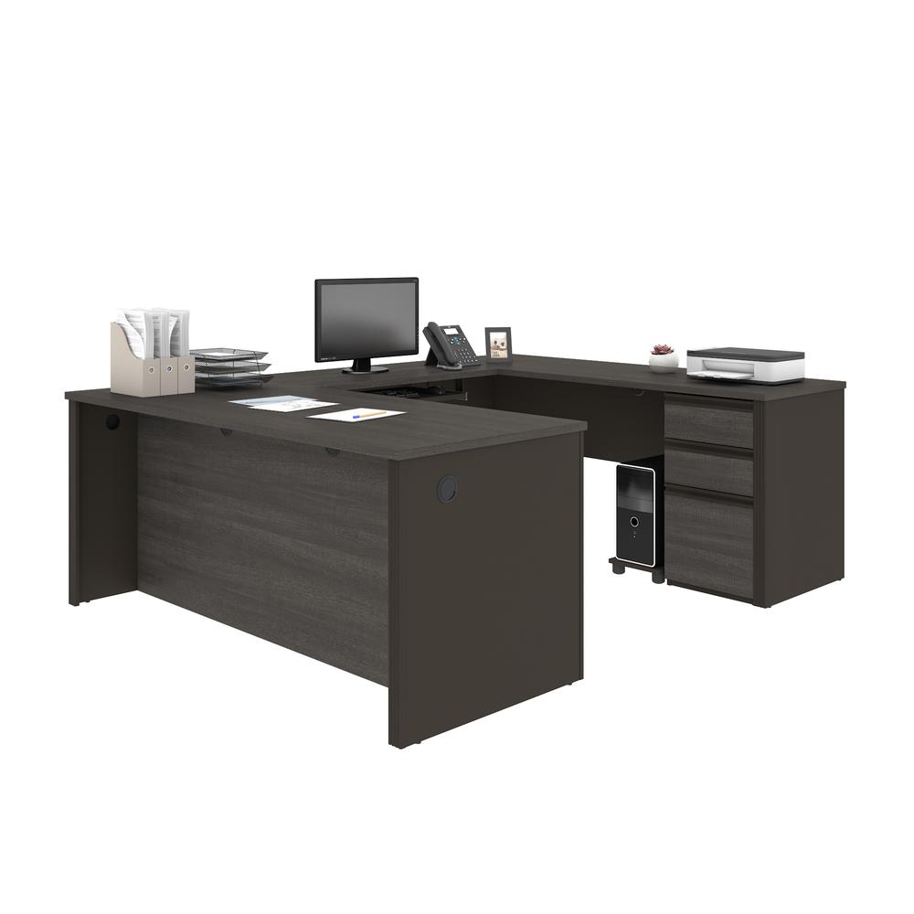 72W U-Shaped Executive Desk with Pedestal. Picture 1