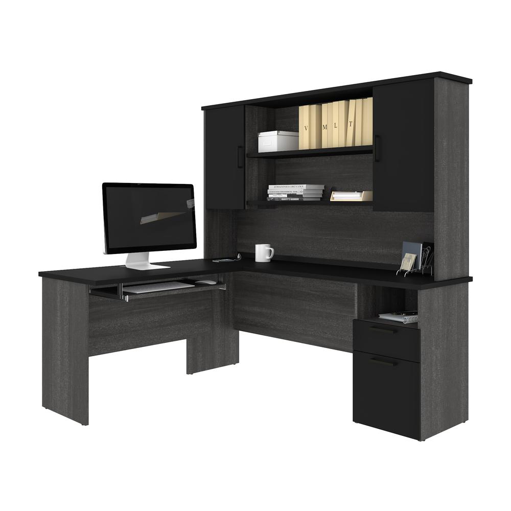 L-Shaped Desk with Hutch. Picture 3