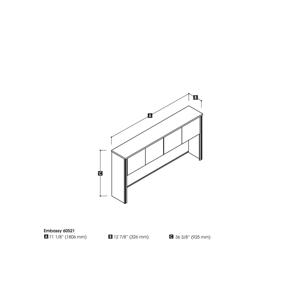 72W Hutch for Desk Shell. Picture 2