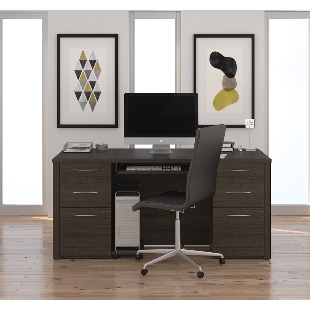 66W Executive Desk with Two Pedestals. Picture 2