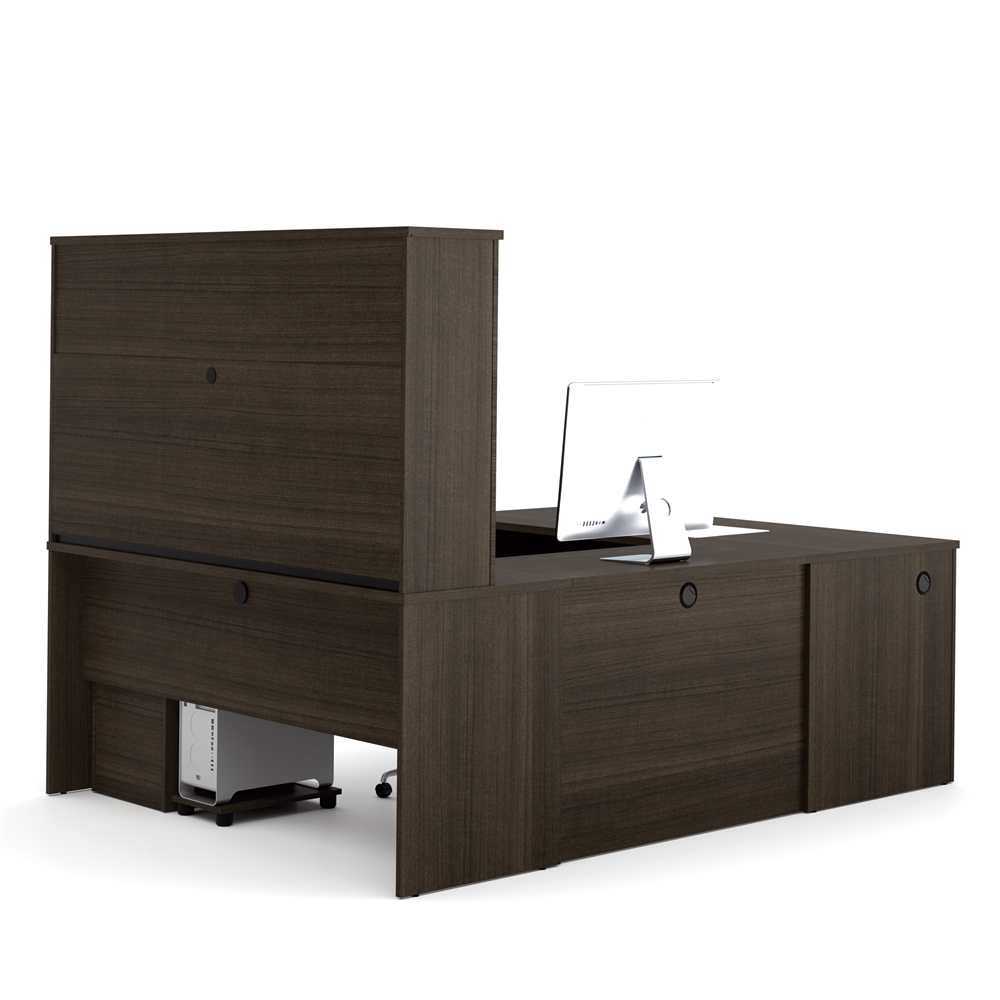 66W U-Shaped Executive Desk with Pedestal and Hutch. Picture 3