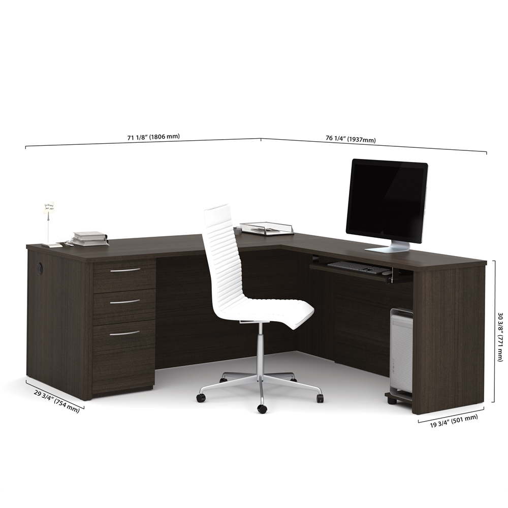 L-Shaped Desk with Pedestal. Picture 4