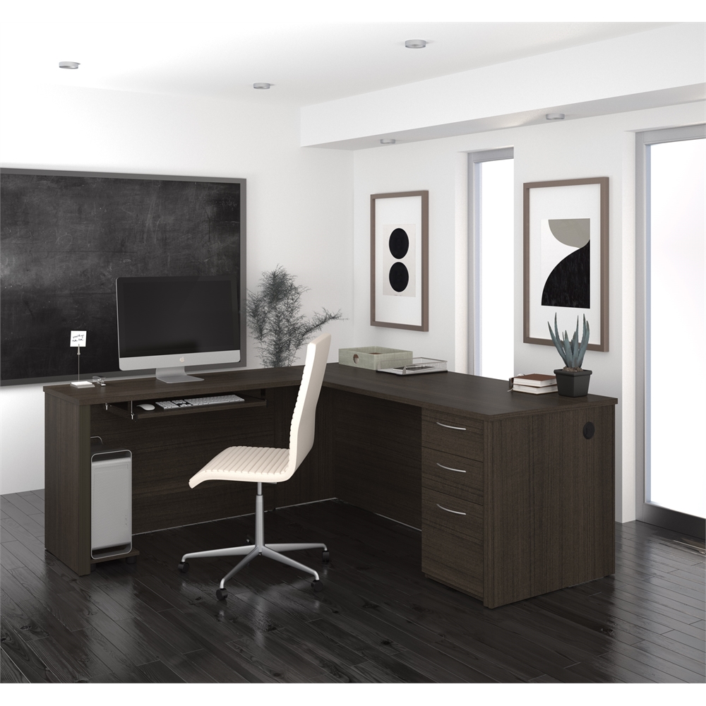 L-Shaped Desk with Pedestal. Picture 2