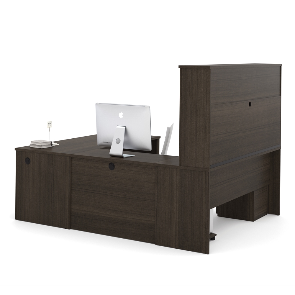 72W U-Shaped Executive Desk with Pedestal and Hutch. Picture 2
