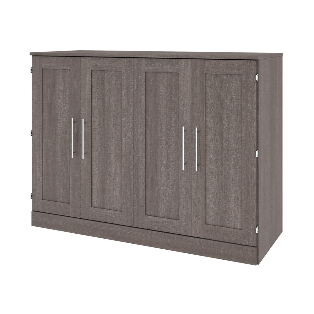 Full Cabinet Bed with Mattress in Bark Gray. Picture 1