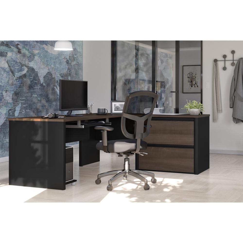 72W L-Shaped Desk with Lateral File Cabinet. Picture 3