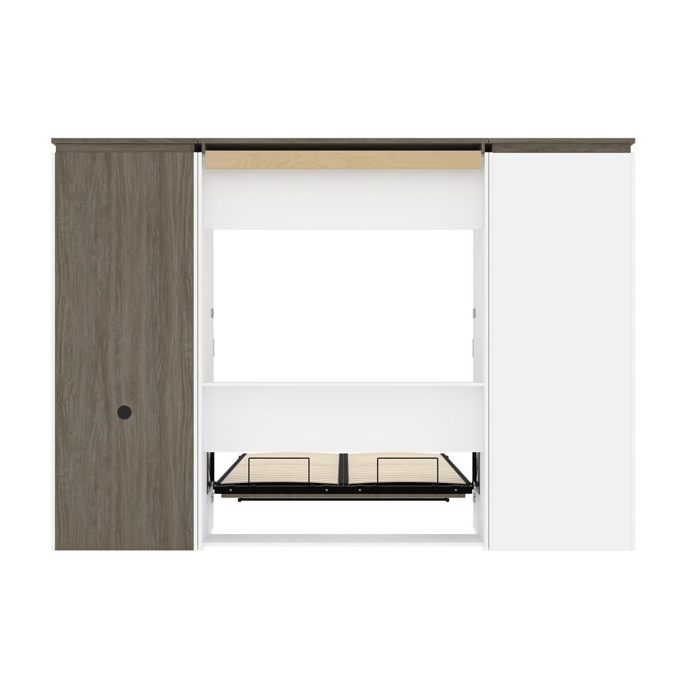 Full Murphy Bed with Shelves and Storage Cabinet with Fold-Out Desk (120W). Picture 11