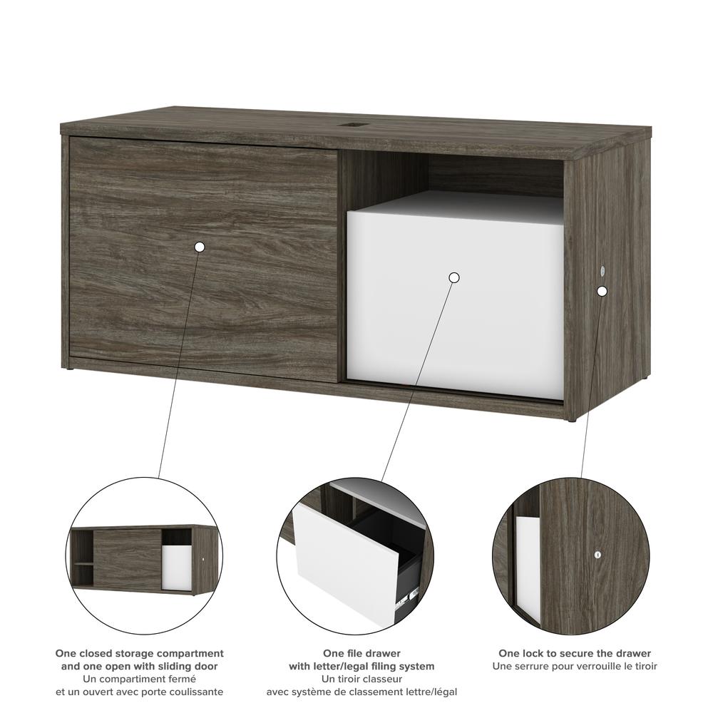 81W L-Shaped Standing Desk with Credenza. Picture 8