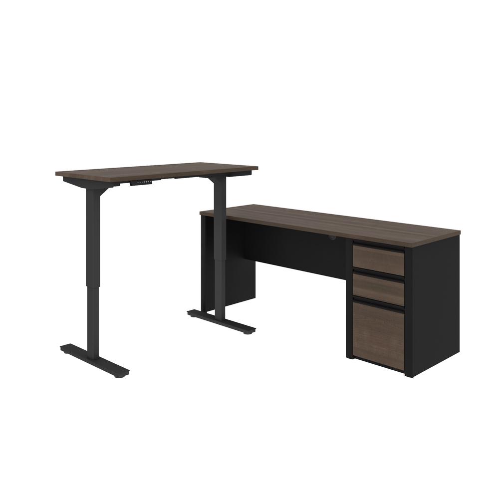 72W L-Shaped Standing Desk with Pedestal. Picture 2