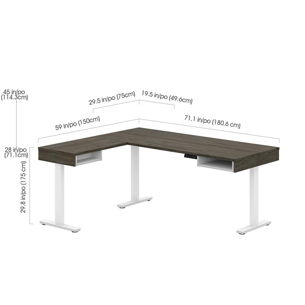 81W L-Shaped Standing Desk with Credenza. Picture 4