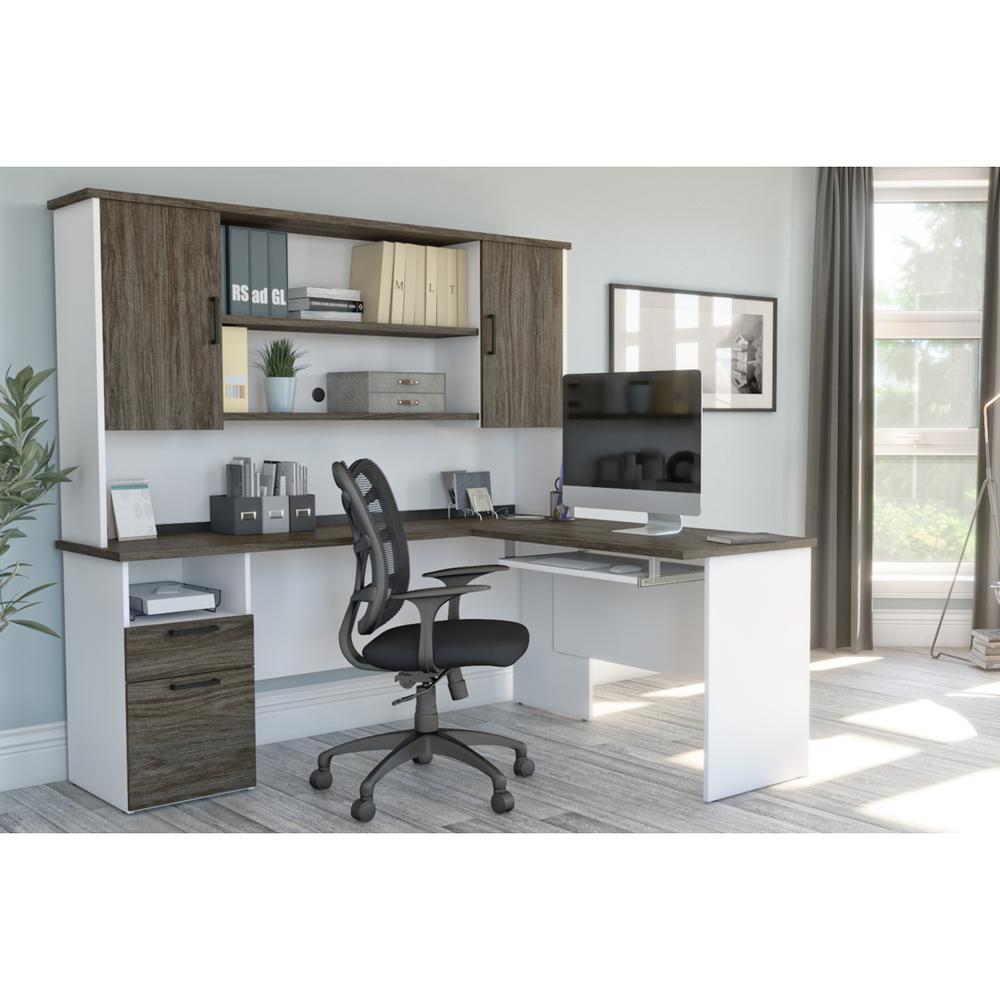 L-Shaped Desk with Hutch. Picture 4