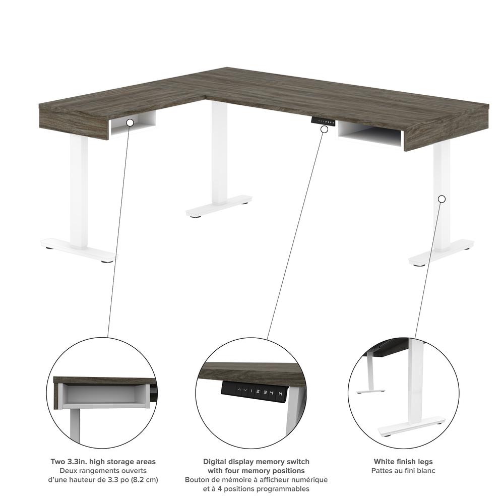 81W L-Shaped Standing Desk with Credenza. Picture 7