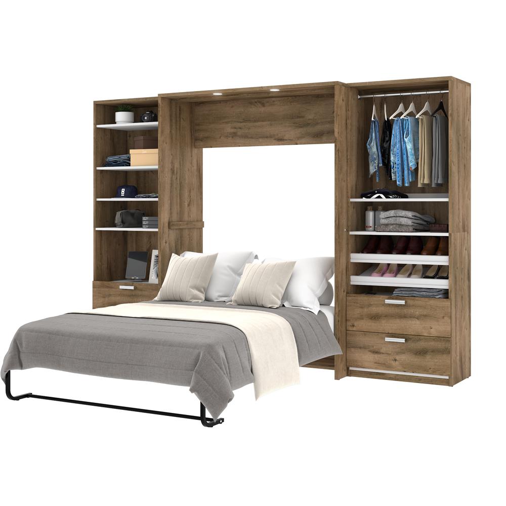 Full Murphy Bed with 2 Closet Organizers with Drawers (119W). Picture 2