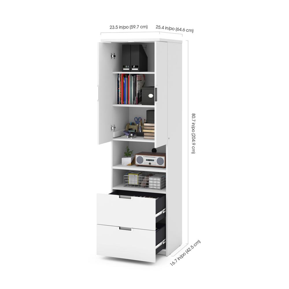Lumina Queen Murphy Bed with Storage Cabinet (91W). Picture 5