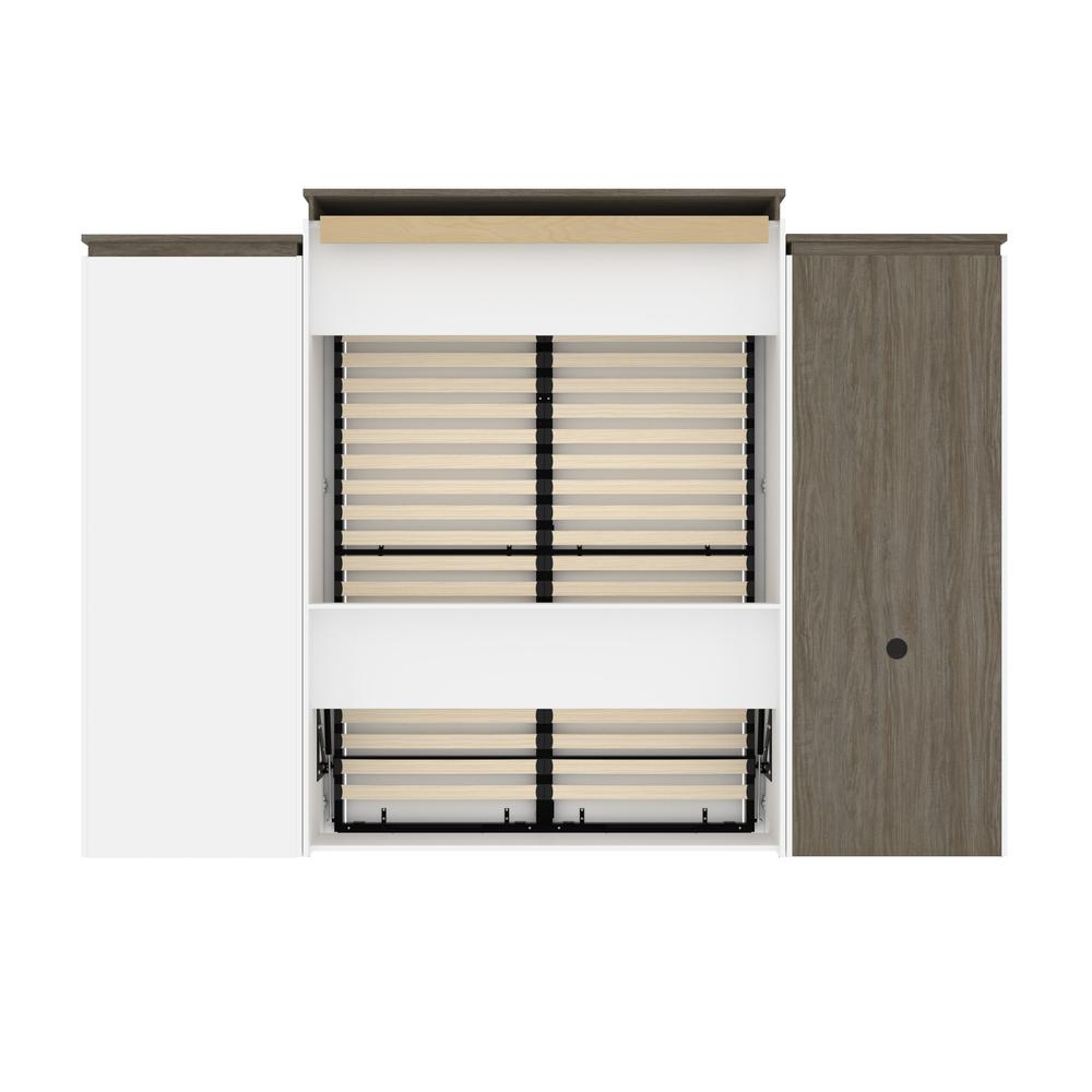 Queen Murphy Bed with Shelves and Storage Cabinet with Fold-Out Desk (126W). Picture 5