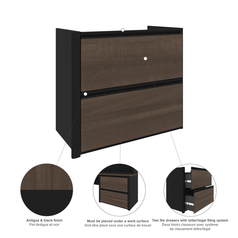 72W U-Shaped Executive Desk with Lateral File Cabinet and Hutch. Picture 4
