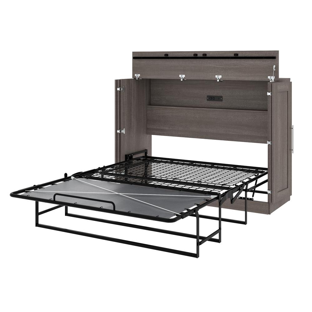 Full Cabinet Bed with Mattress in Bark Gray. Picture 7