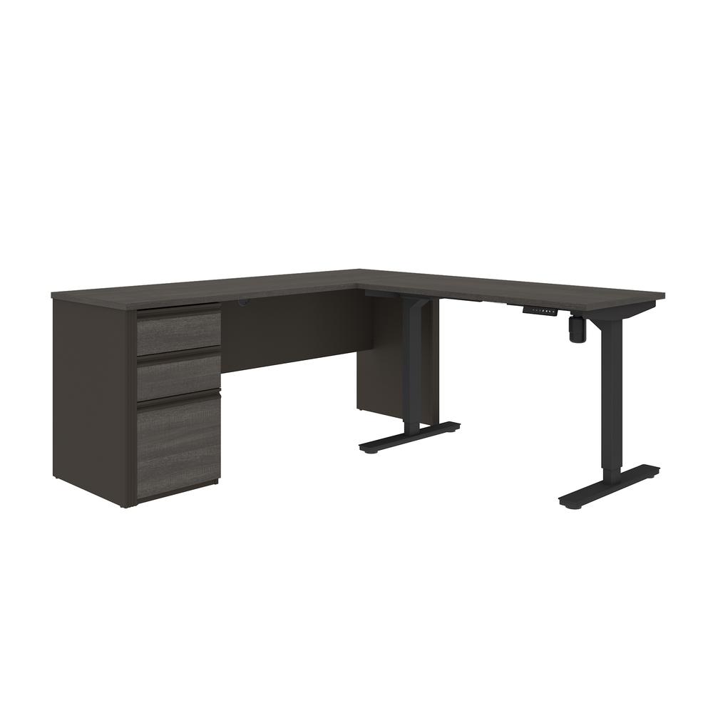 72W L-Shaped Standing Desk with Pedestal. Picture 2