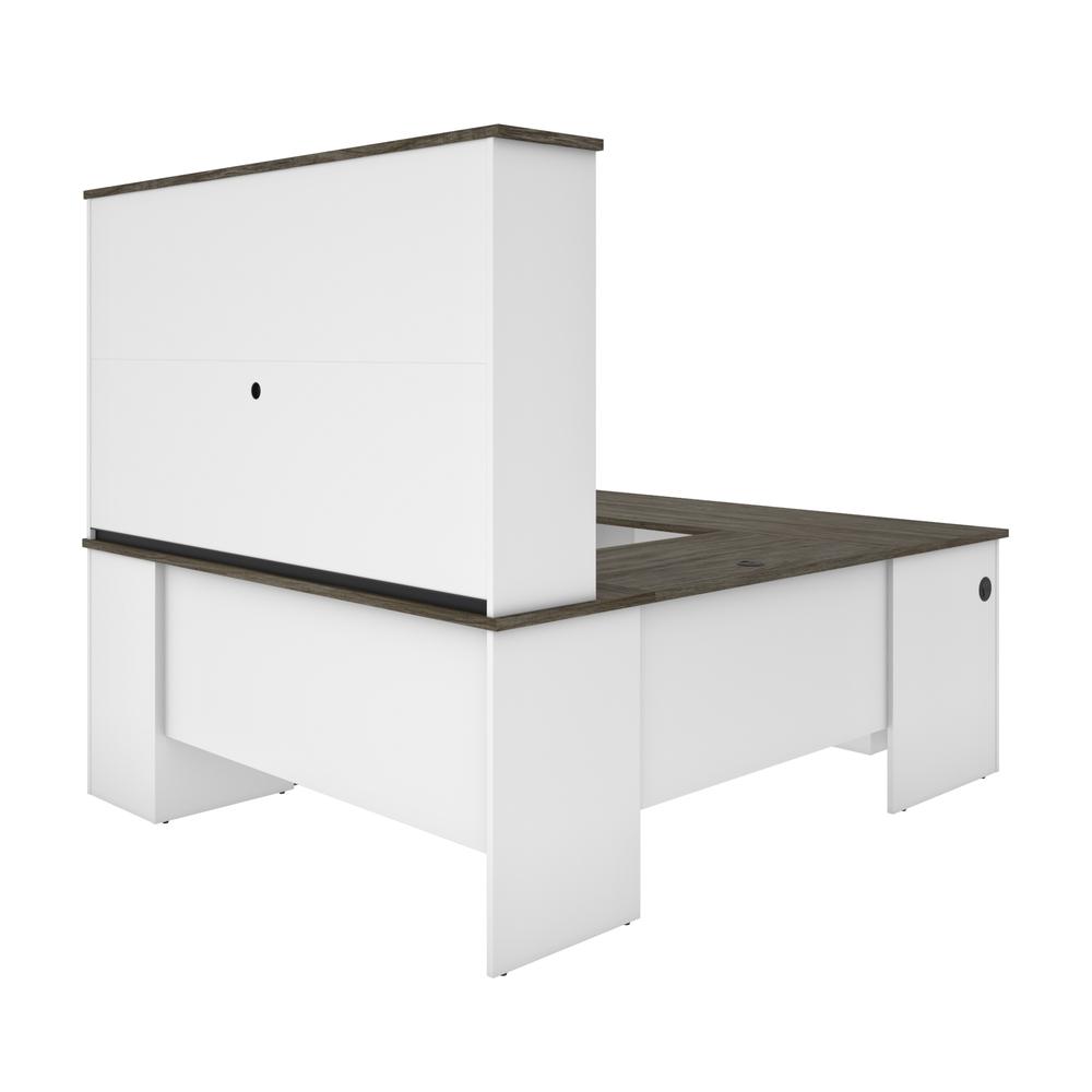 U or L-Shaped Executive Desk with Hutch. Picture 3