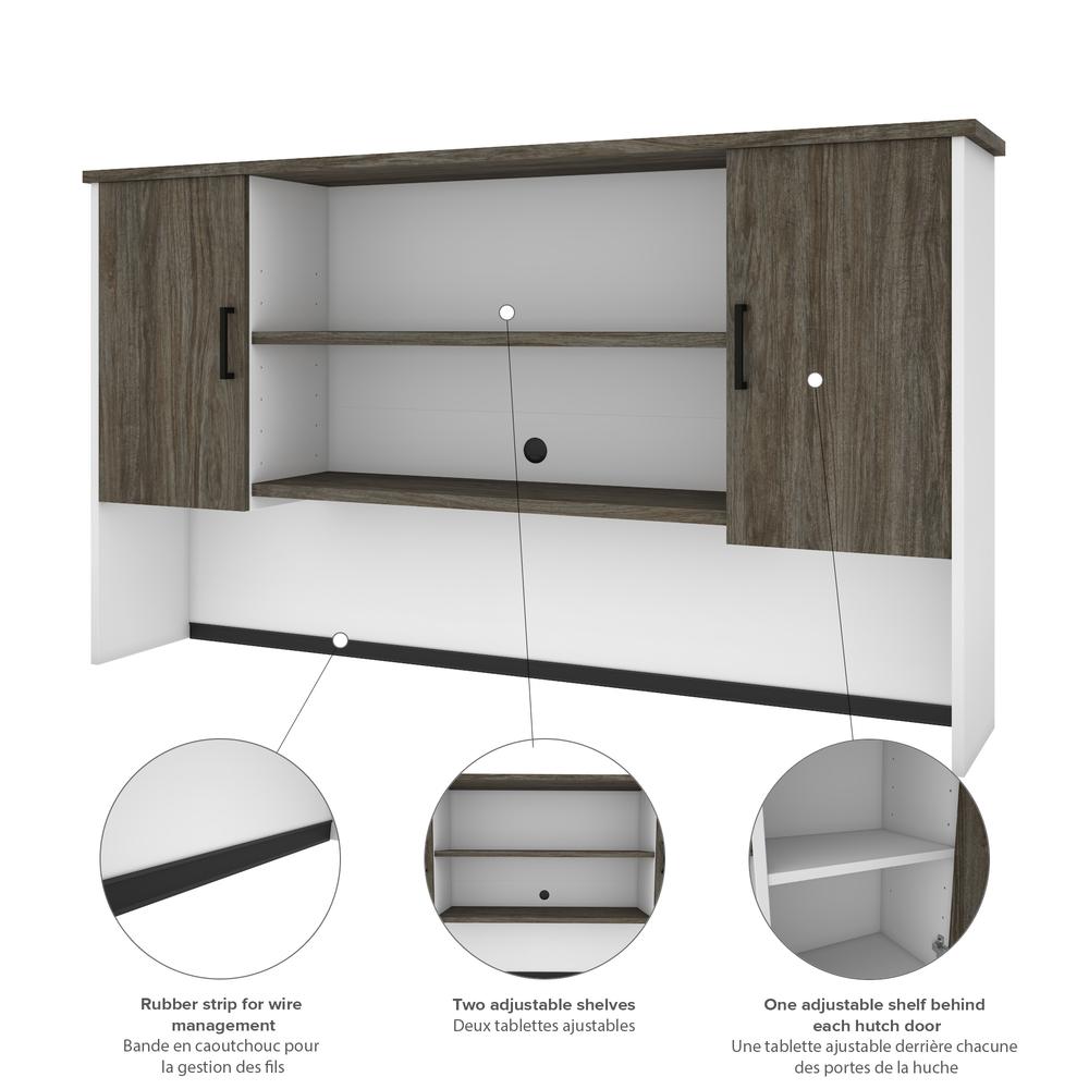 Norma Hutch, 71W, Walnut Grey / White. Picture 4
