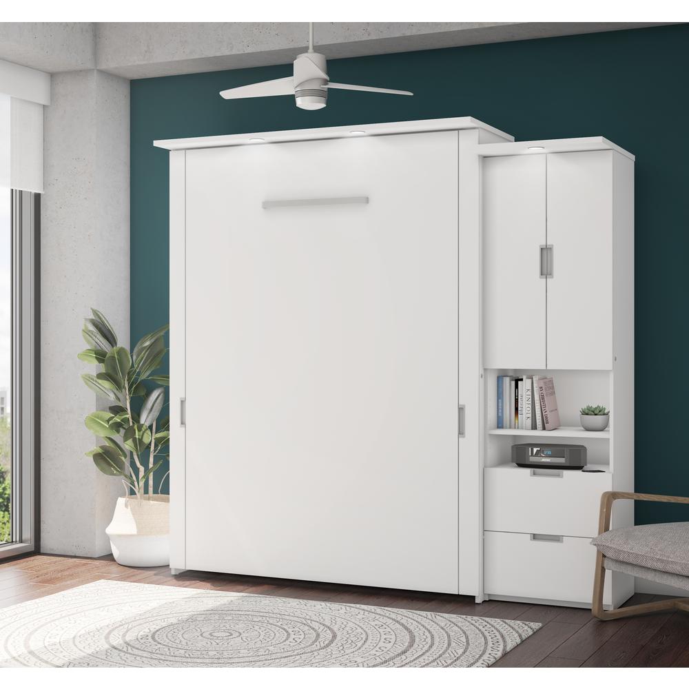 Lumina Queen Murphy Bed with Storage Cabinet (91W). Picture 2